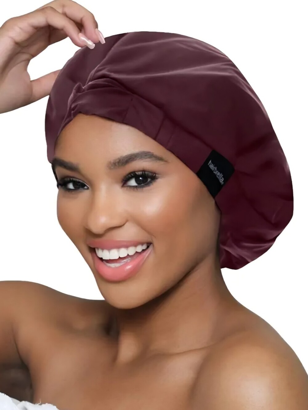 Hairbrella. Satin-Lined Sleep Cap in Deep Wine. OSFA. NWT